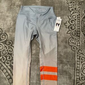 ALO Yoga Light Blue High-Waist Airbrush Capri